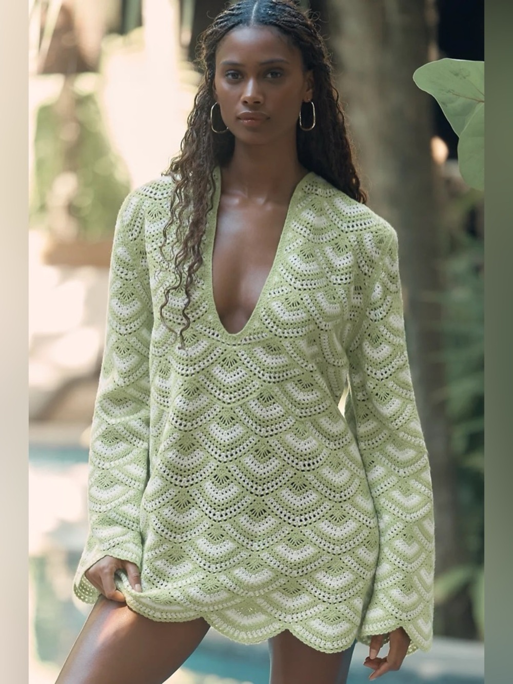 NWT Anthropologie Celandine Crochet Mini Kaftan Coverup Dress - Picture 2 of 6